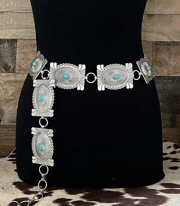 Tipi Turquoise Concho Belt