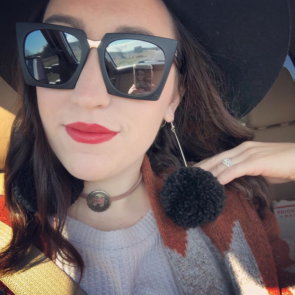 XL Pom Pom Earrings Black