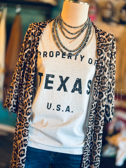 Property of Texas V Neck Graphic Tee