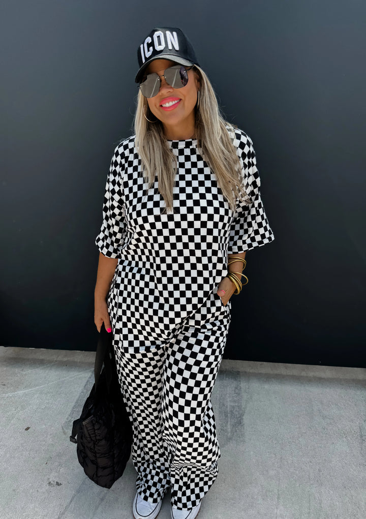 Bold Block Checker Pants
