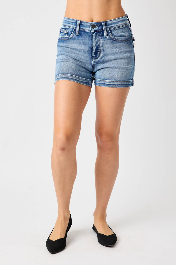 Mid Rise Pocket Flap Shorts 15274