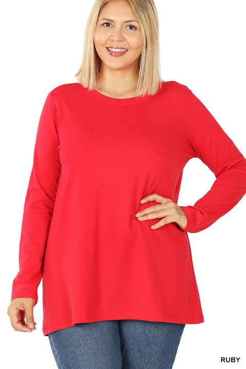 Zen Long Sleeve Tee Ruby Red 60% OFF