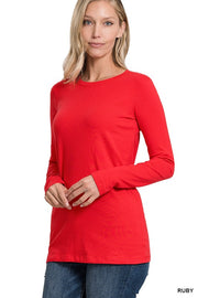 Zen Long Sleeve Tee Ruby Red