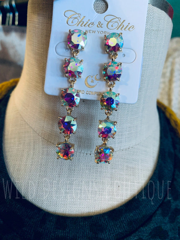 Jessica Crystal Statement Earrings Gold AB