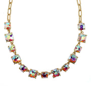 AB Crystal Statement Necklace Gold