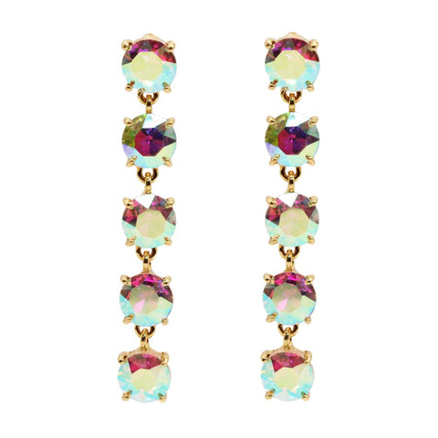 AB Crystal Statement Earrings Gold