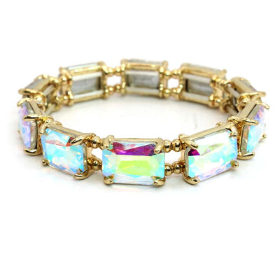 AB Crystal Statement Bracelet Gold