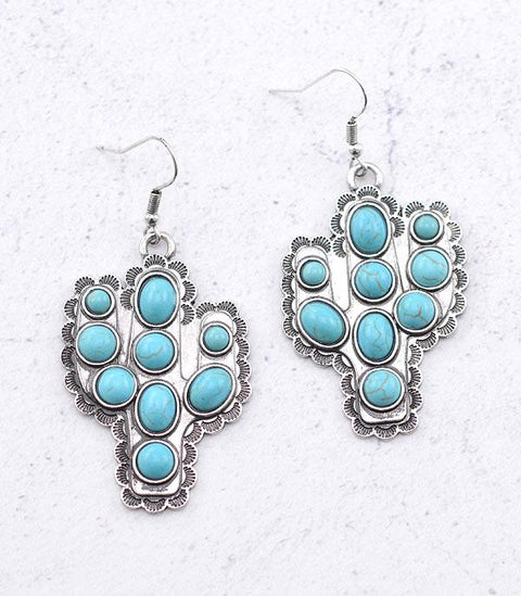 Turquoise Cactus Earrings