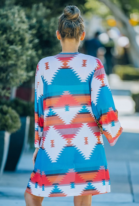 Lorena Mesh Aztec Kimono