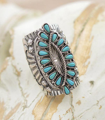 Twisted Turquoise Cuff Ring