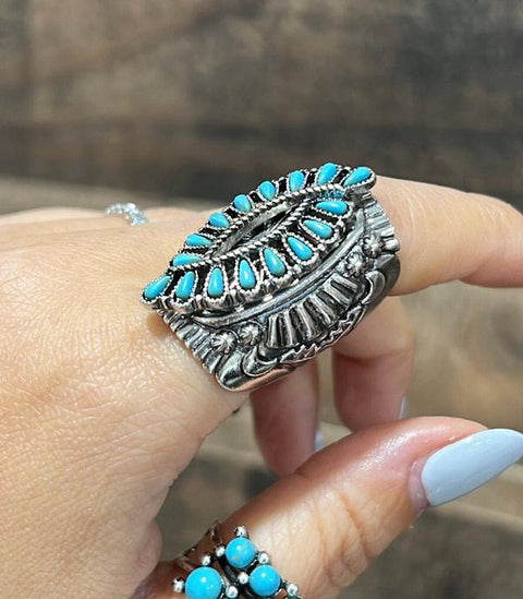 Twisted Turquoise Cuff Ring