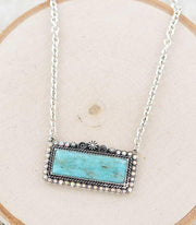 Bling Turquoise Bar Necklace
