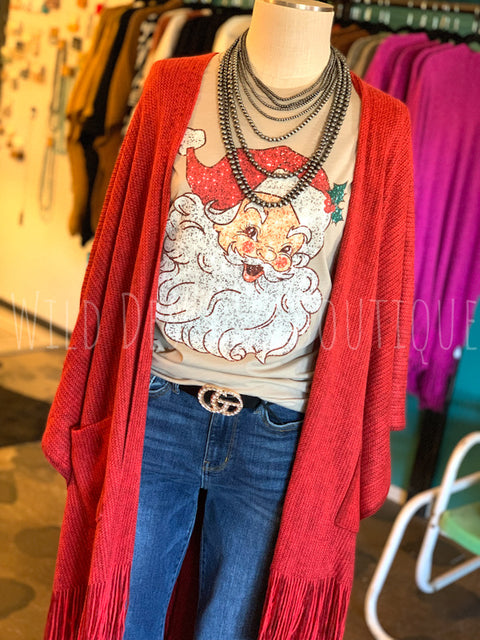 Faux Sequin Santa Face Graphic Tee COMING SOON!!