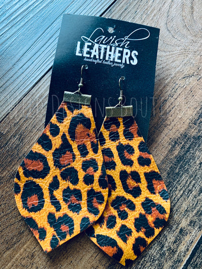 Leopard Lavish Leather Earrings 75% OFF