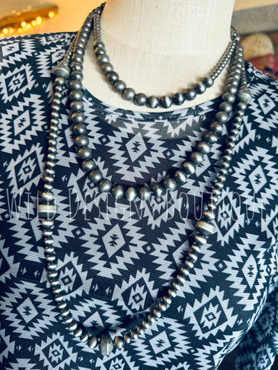 Layered Navajo Pearl Beaded Necklace