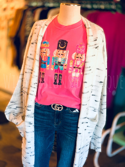 Faux Sequin Preppy Nutcrackers Graphic Tee