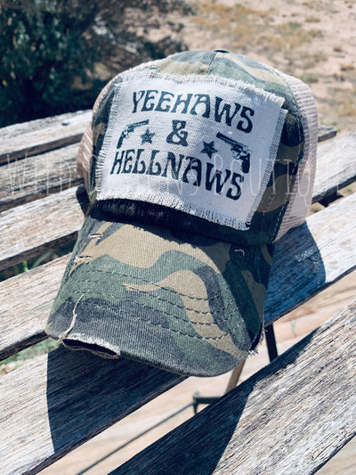 Yeehaws & Hellnaws Frayed Patch Camo Hat