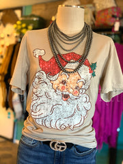 Faux Sequin Santa Face Graphic Tee COMING SOON!!