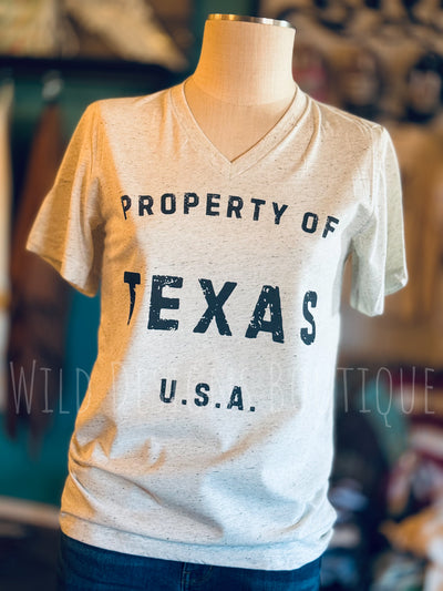 PREORDER!! Property of Texas V Neck Graphic Tee