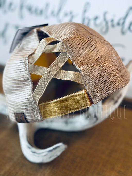 C.C. Aztec Criss Cross Hat Mustard