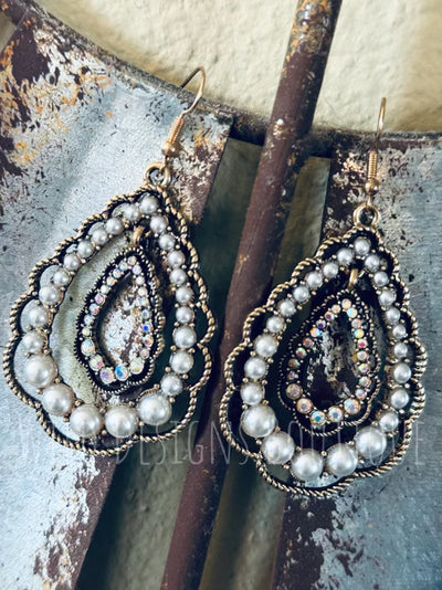 Crystal Squash Blossom Earrings