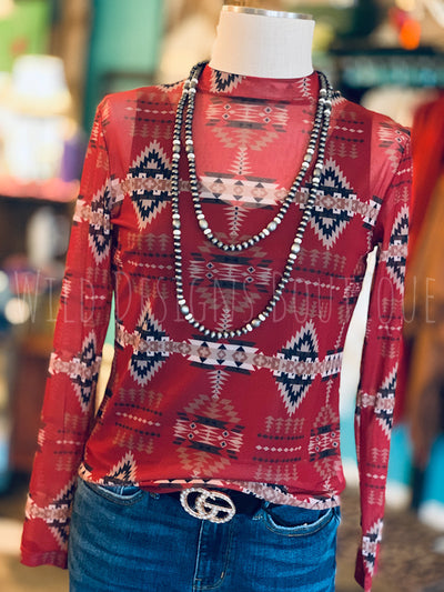 Aztec to the World Mesh Layering Top 30% OFF