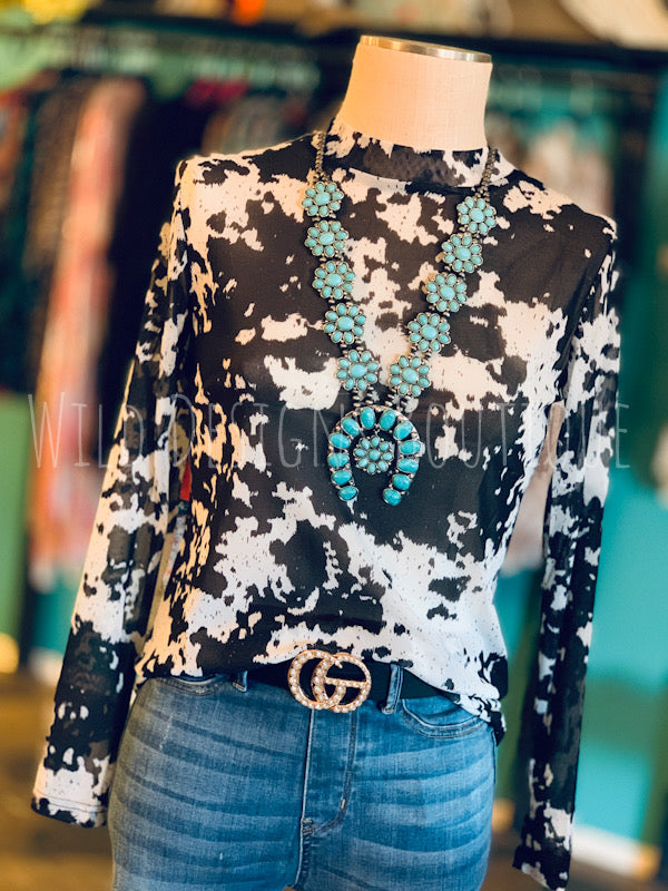 Cow Town Layering Mesh Top