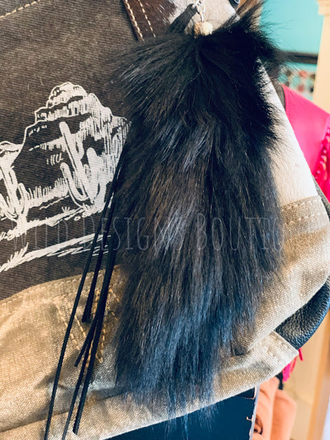 Fox Hair Purse Tassel Black