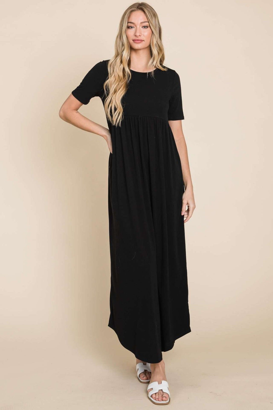 Solid Maxi Dress Black