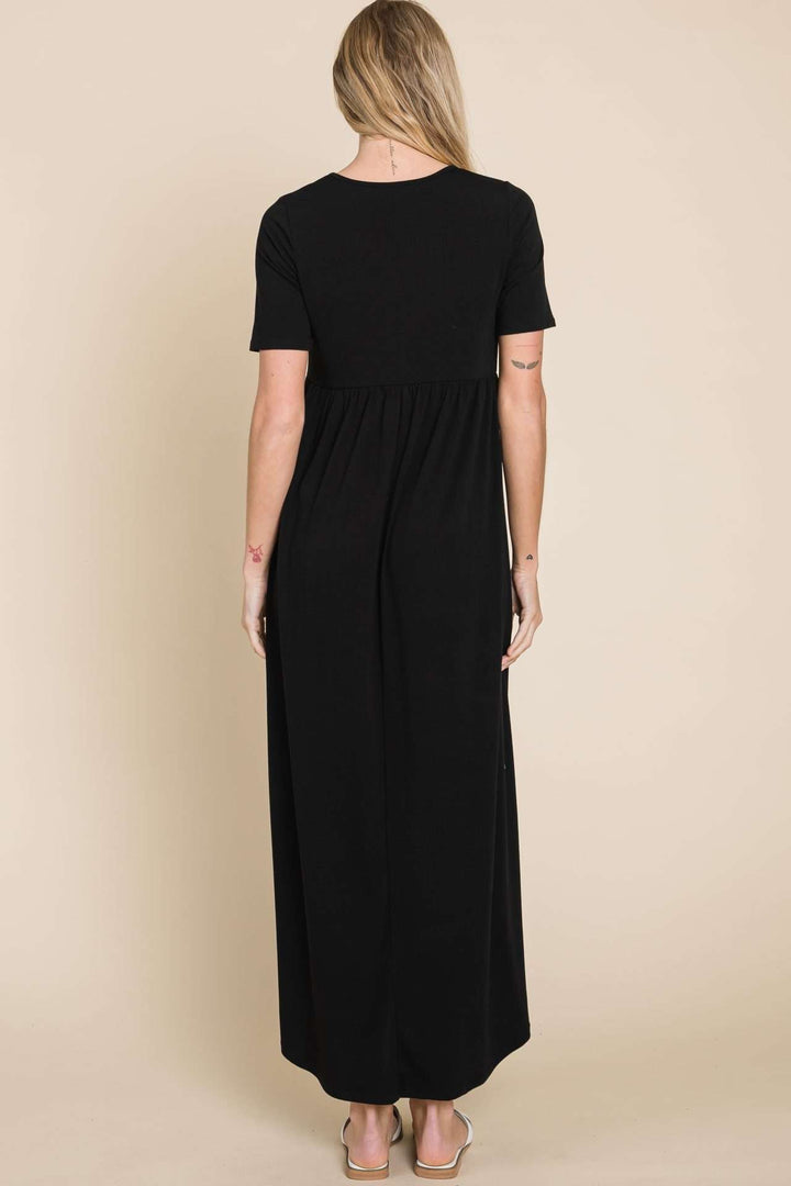 Solid Maxi Dress Black