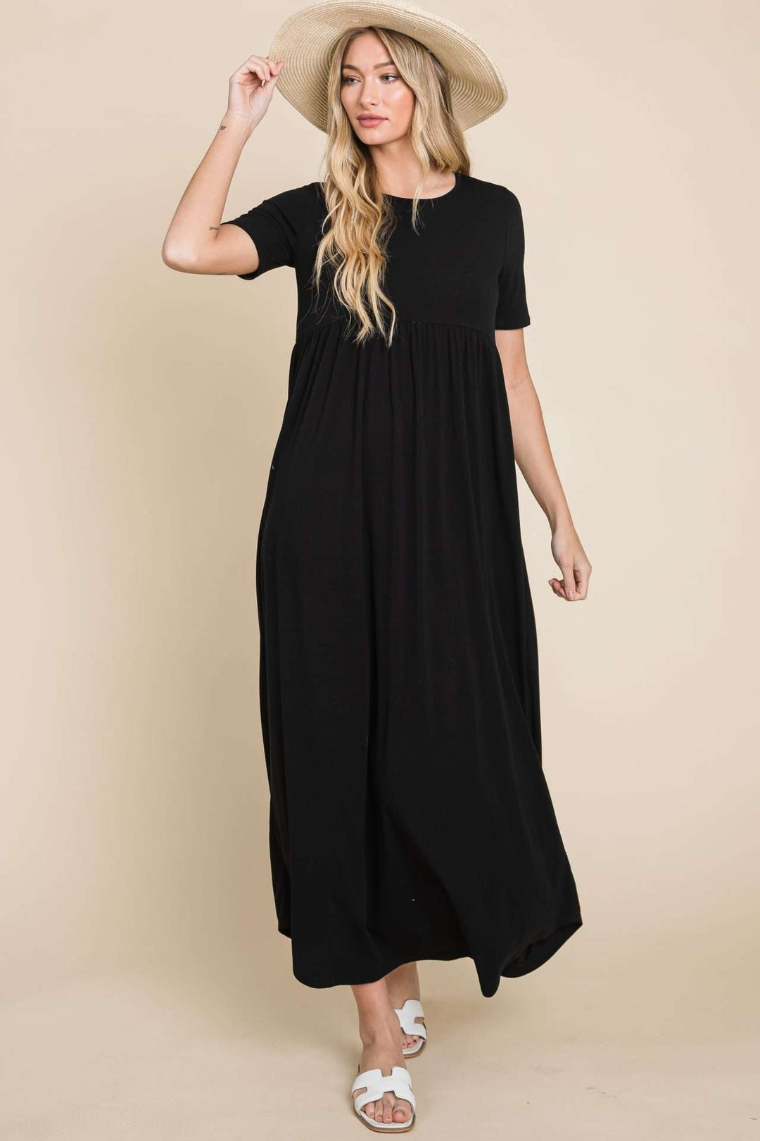 Solid Maxi Dress Black