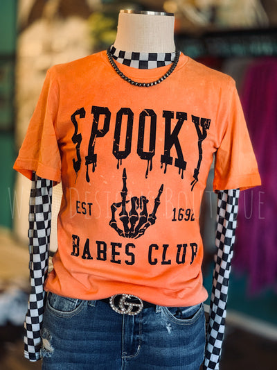 Spooky Babes Club Bleached Splatter Graphic Tee