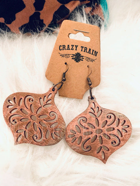 Wooden Earrings Rose Gold Ornaments 75% OFF