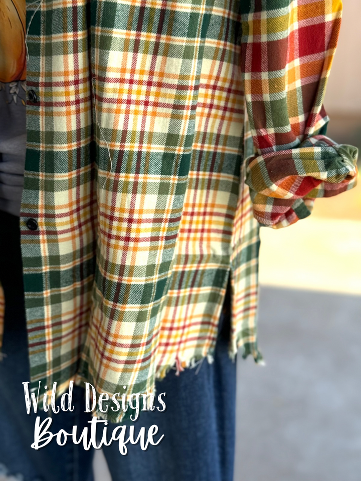 Frayed Flannel Orange/Green