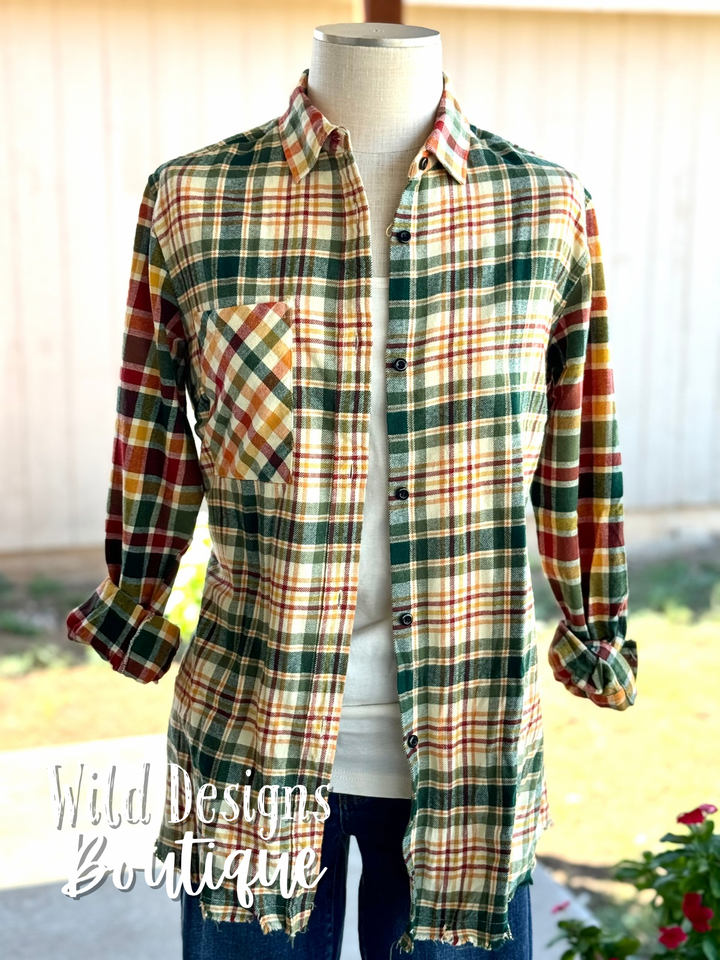 Frayed Flannel Orange/Green