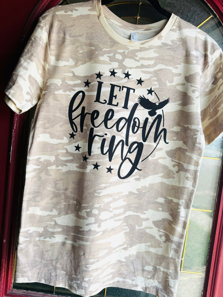 Camo Let Freedom Ring Graphic Tee