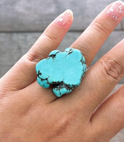 Turquoise Stone Cuff Ring