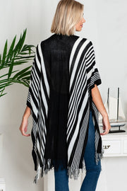 Emily Fringe Striped Kimono