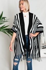 Emily Fringe Striped Kimono