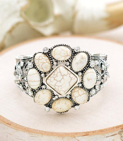 Blingy Chunky Stretch Bracelet Ivory