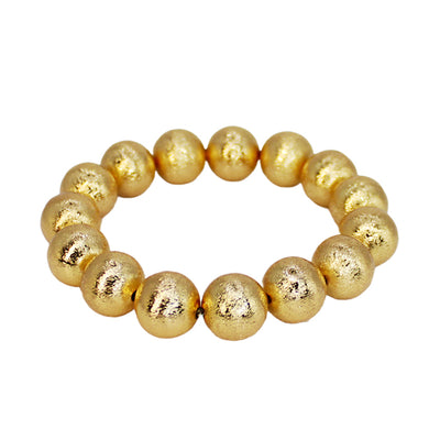 Brass Metal Stretch Bracelet Gold