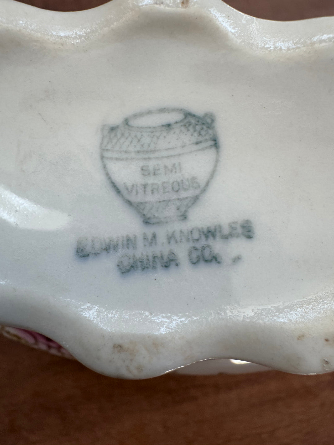 Edwin M. Knowles Floral Gravy Boat