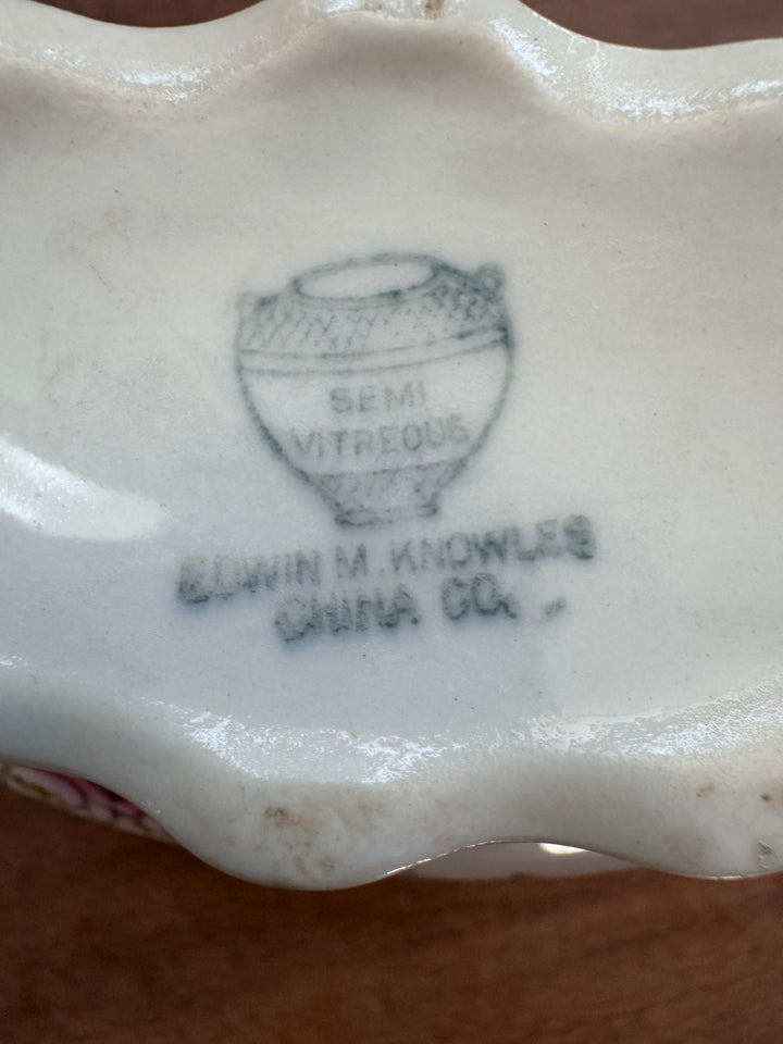 Edwin M. Knowles Floral Gravy Boat