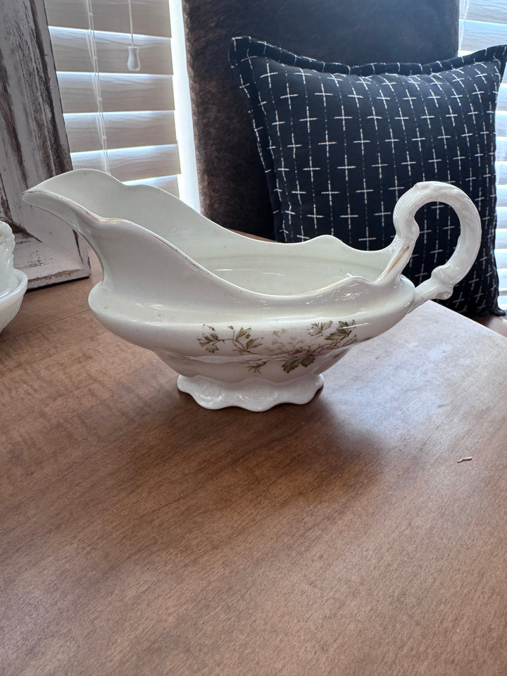 Edwin M. Knowles Floral Gravy Boat