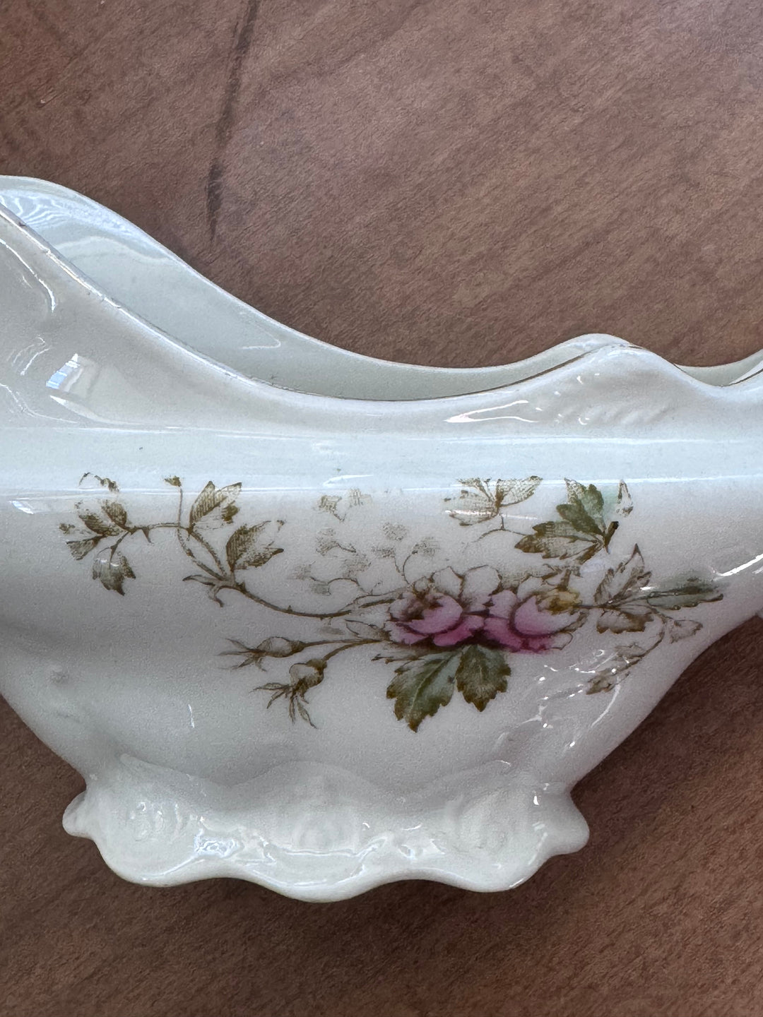 Edwin M. Knowles Floral Gravy Boat