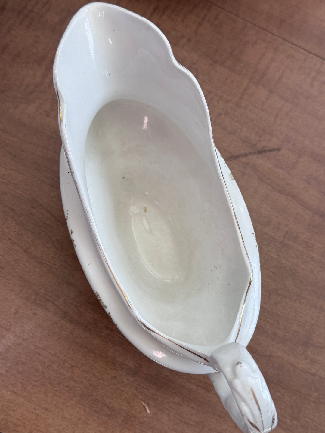 Edwin M. Knowles Floral Gravy Boat
