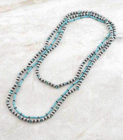 2 Piece Navajo Pearl & Turquoise Beaded Necklace