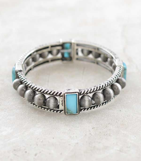 Piper Turquoise & Navajo Pearl Stretch Bracelet