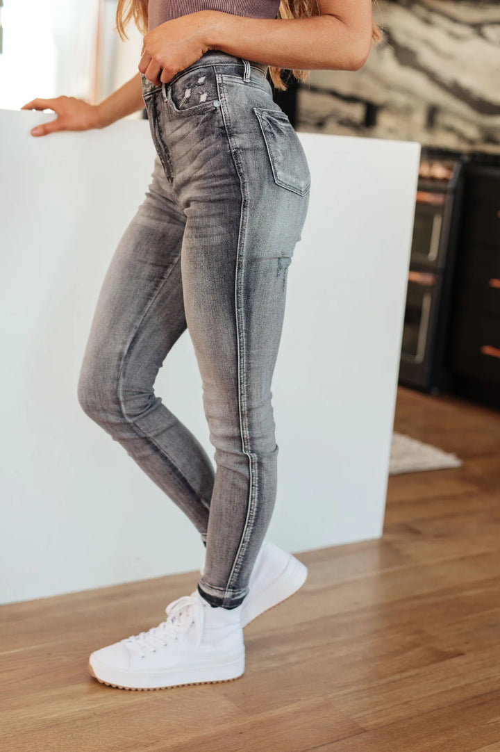 Tummy Control Grey Skinny Jeans JB 88792
