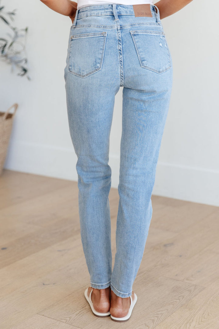 Mid Rise Tummy Control Distressed Skinny JB 88797